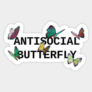 ANTISOCIAL BUTTERFLY Rainbow Black Sticker